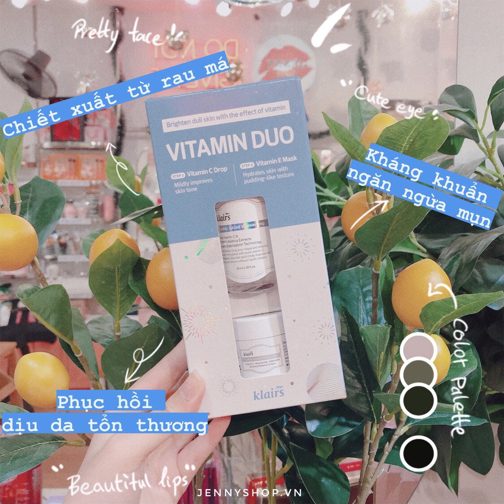 Set Mặt Nạ Ngủ &amp; Tinh Chất Dưỡng Klairs Freshly Juiced Vitamin Drop