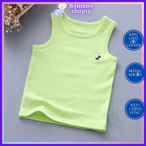 Áo sát nách bé trai, bé gái áo thun trơn ba lỗ cho bé cotton