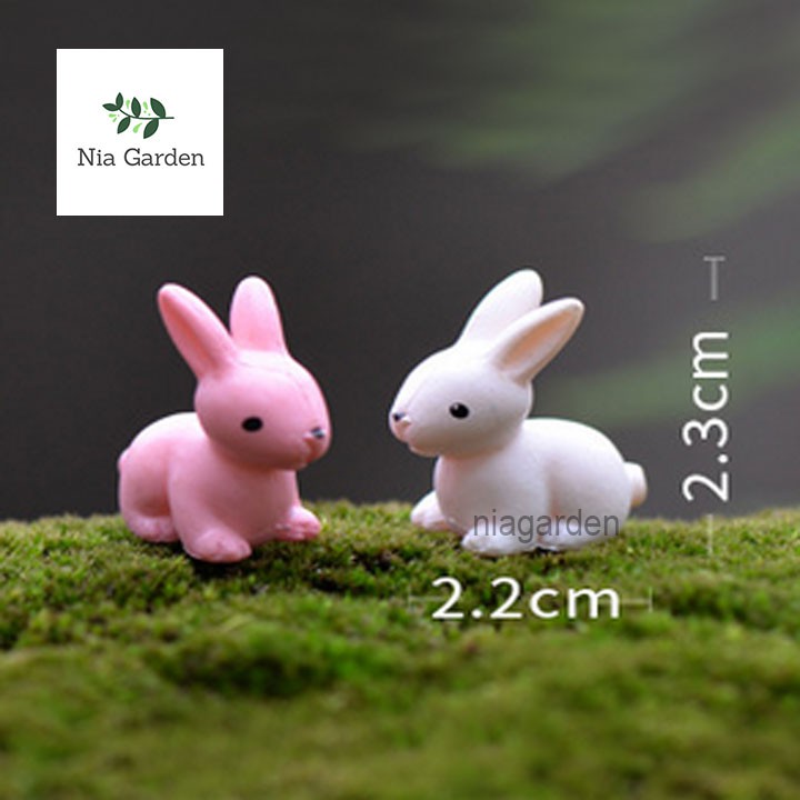 Thỏ con tiểu cảnh trang trí chậu cây bể cá terrarium Nia Garden N5