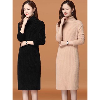 (Có sẵn) Váy len lông thỏ cao cổ VLLT9