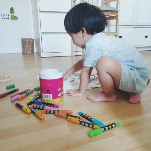 Màu vẽ Joan Miro , sáp màu lụa BabyRoo vẽ an toàn cho bé , bút tô màu không bám - dễ dàng lau sạch bẳng khăn
