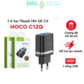 Củ sạc iphone, củ sạc nhanh iphone hàng chính hãng hoco c12q ,joto