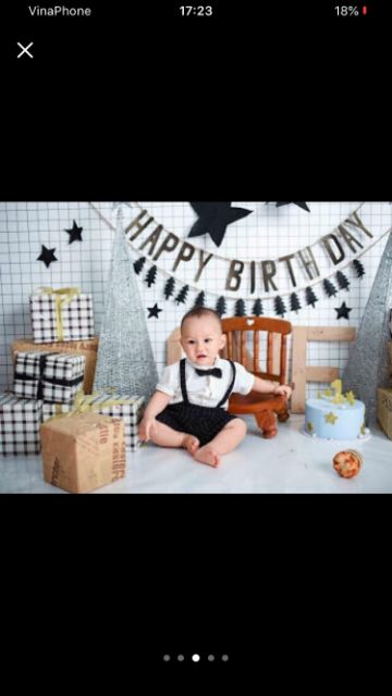 Set yếm công tử 3 chi tiết cho bé trai 6-22kg