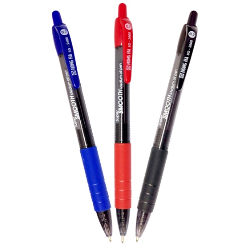 Bút bi Semi Gel 0.7mm Hồng Hà  mực Đen/ Xanh nét viết siêu êm- Tâm An Books