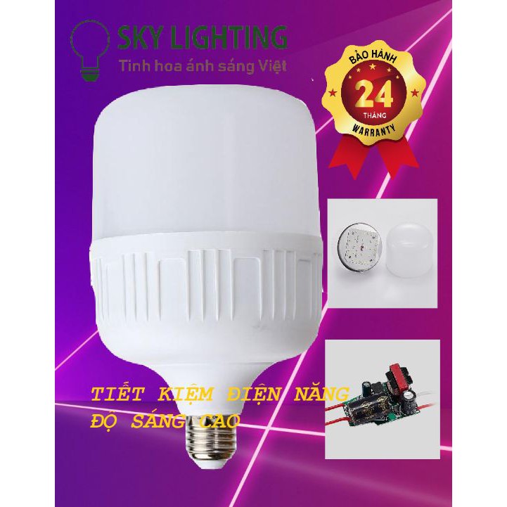 BH 2 năm Đèn led búp trụ bulb 5w 10w 15w 20w 302 40w 50w tiết kiệm điện