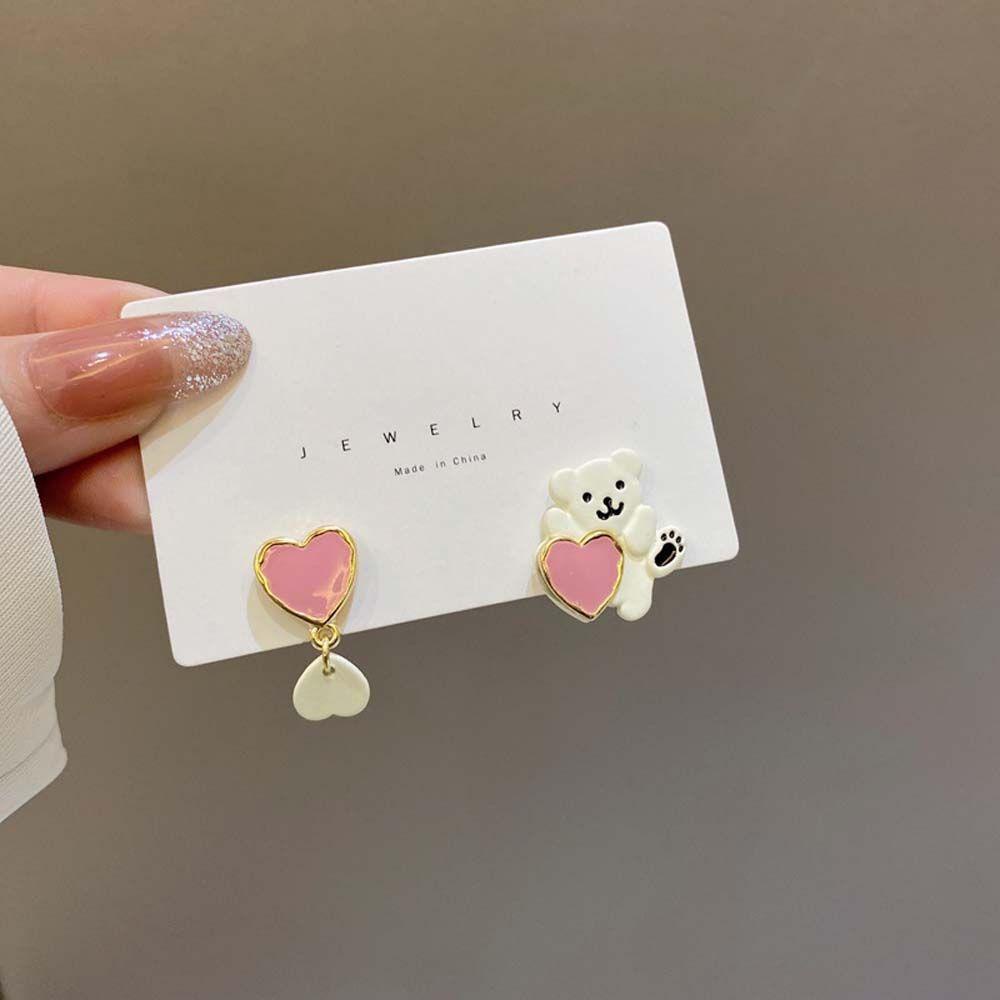 Bông Tai Hình Trái Tim Phong Cách Hàn Quốc Ngọt Ngào