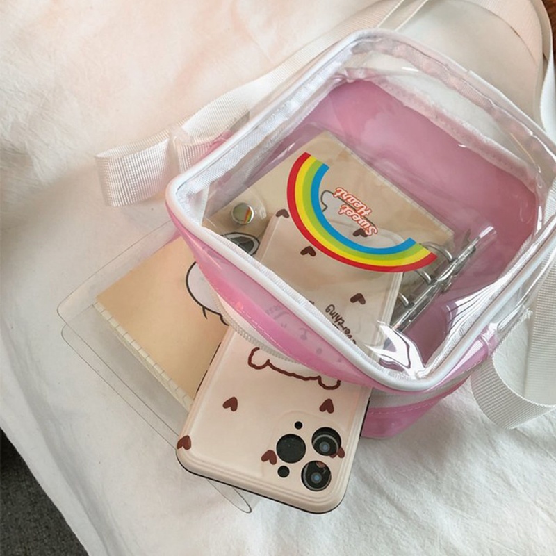 Túi Đeo Chéo Mini Bằng PVC Trong Suốt Dễ Thương Cho Nữ