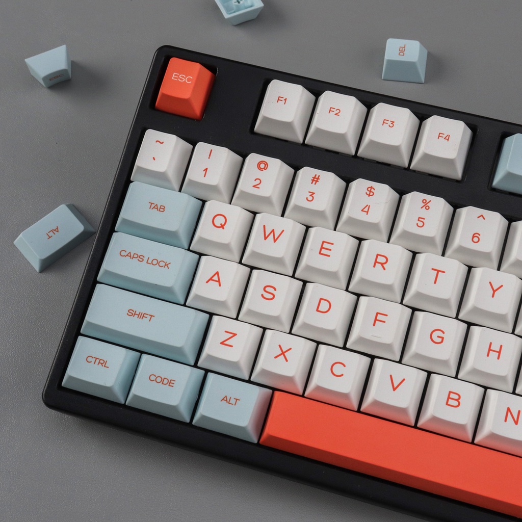 Salmon keycaps cherry profile Dye-Sublimation PBT keycap 129keys