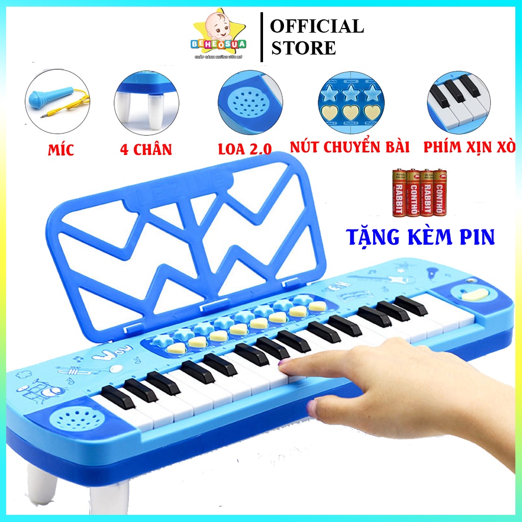 Đàn piano cho bé kèm míc có hộp làm quà tặng xịn xò cho bé