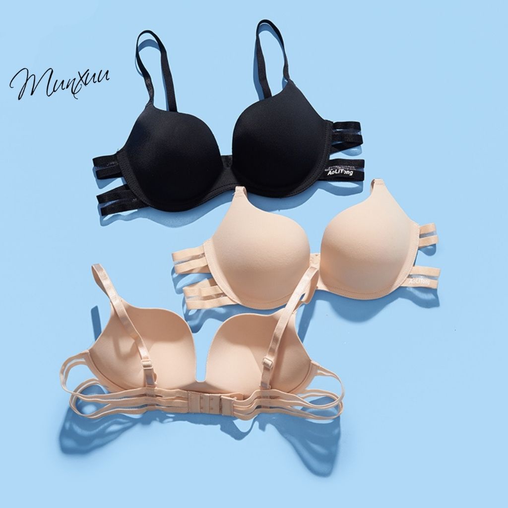 Áo lót nữ không viền Munxuu không gọng, đệm ngực dày nâng đẩy ngực tạo khe gợi cảm - AV32