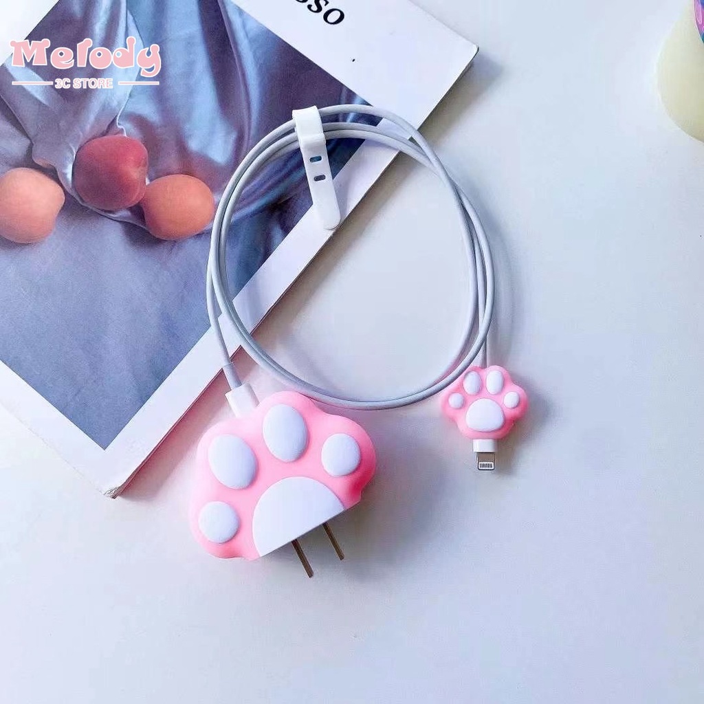 Vỏ bảo vệ đầu dây cáp sạc nhanh 20W bằng TPU hình động vật hoạt hình dễ thương