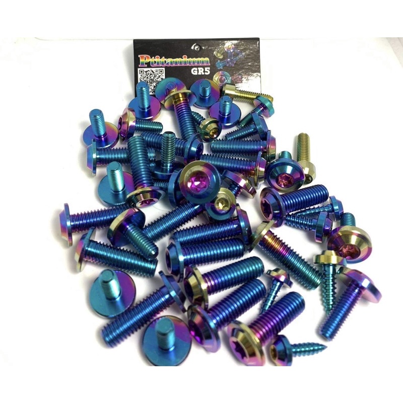Combo full ốc áo đĩa titan gr5 cho xe honda yamaha suzuki winner x sonic satria exciter 150 155 ( titanium bolt for body