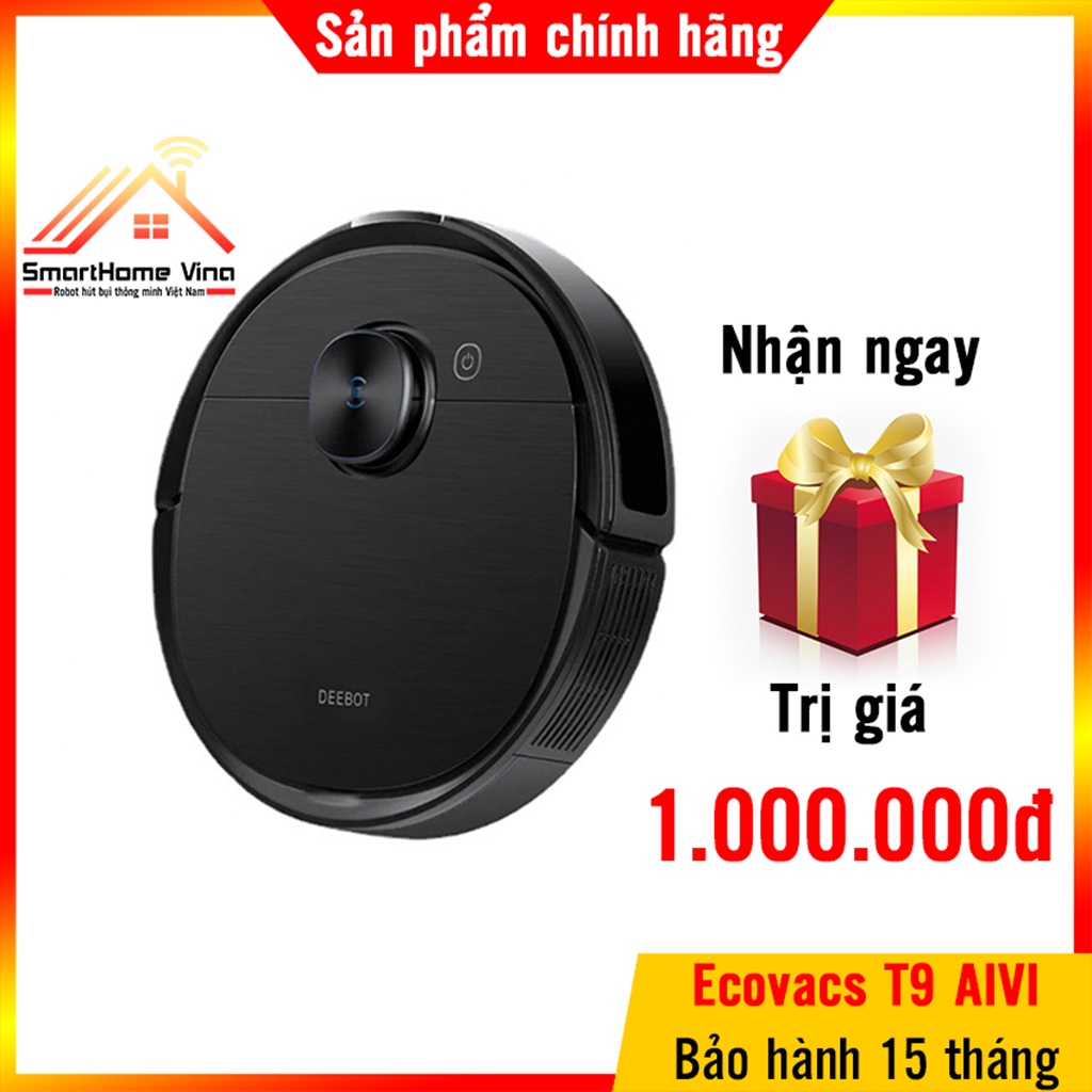 Robot hút bụi Ecovacs Deebot T9 AiVi, mẫu robot mới nhất 2021, lực hút 3000, pin 5200, mới 100%. Quà tặng 1 Triệu