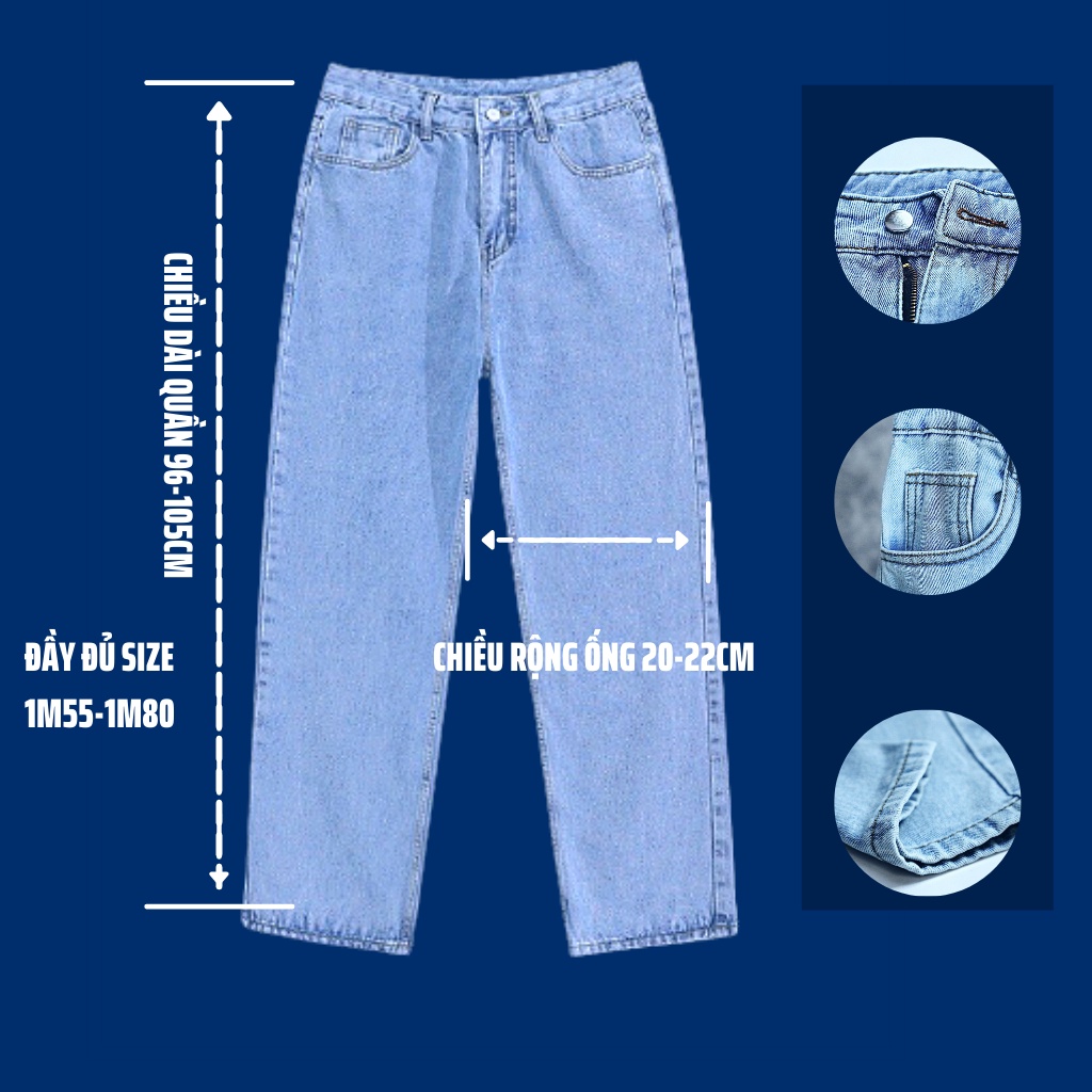 Quần Baggy Nam Jeans Ống Rộng Ống Suông Jeans Baggy XESINU | BigBuy360 - bigbuy360.vn
