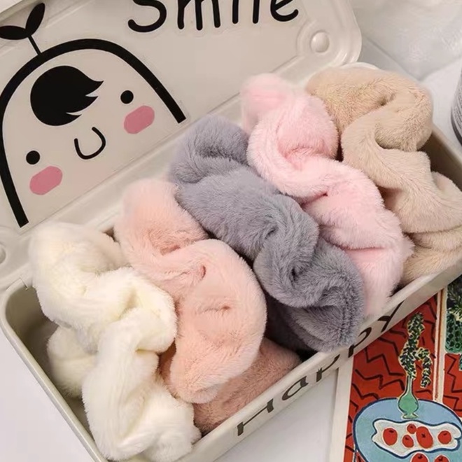 Dây buộc tóc vải lông nhung bản lớn thời trang thu đông mới 2021