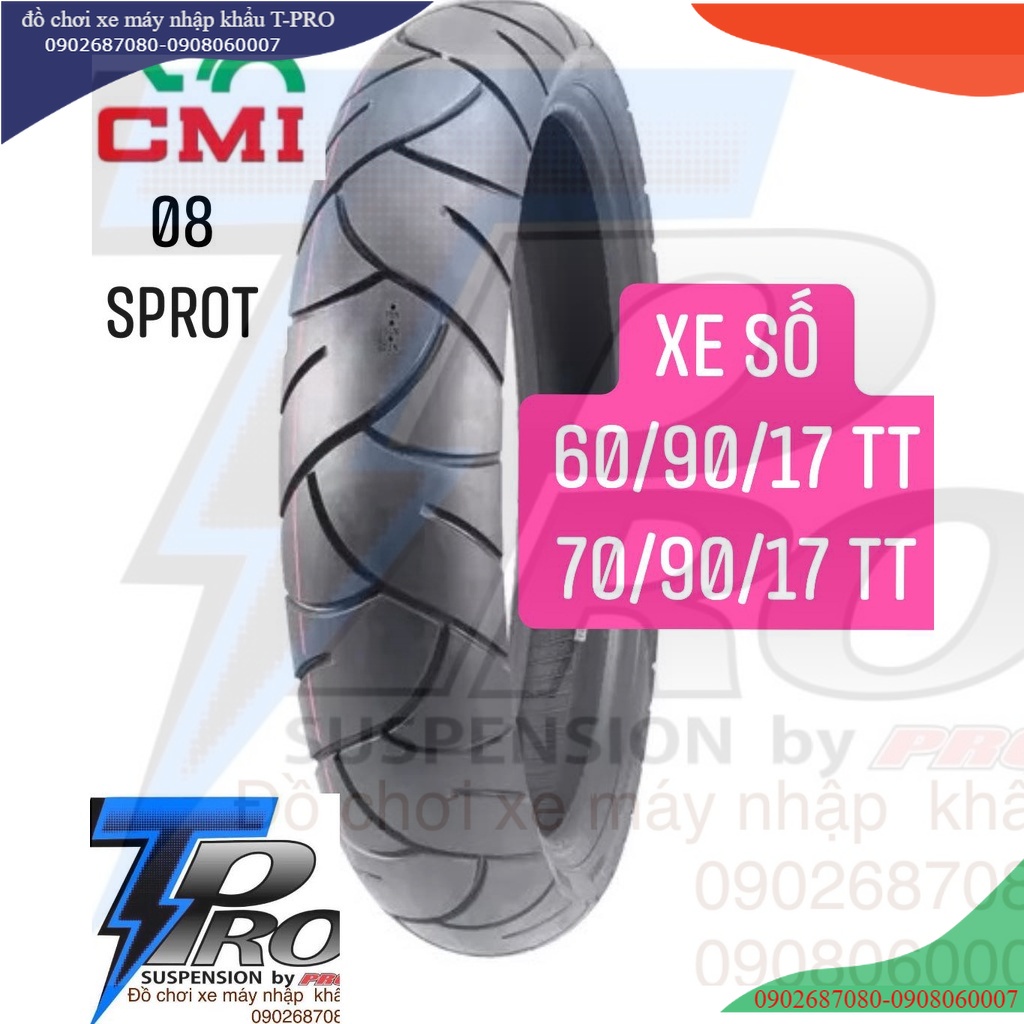 VỎ LỐP CTH_08 SPROTY(có xài ruột) 60-90/17 &amp; 70-90/17_cameltire_fass_CHEETAH CMI