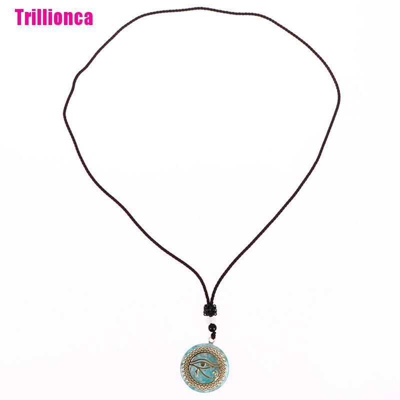 【Trillionca】1Pc Orgonite Energy Pendant Orgone Amazonite Necklace Horus Eye All-