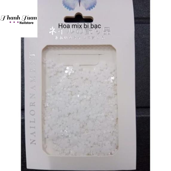 Túi hoa sứ nhí mix size hoa và bi trang trí đính móng  - Phụ kiện đồ nail