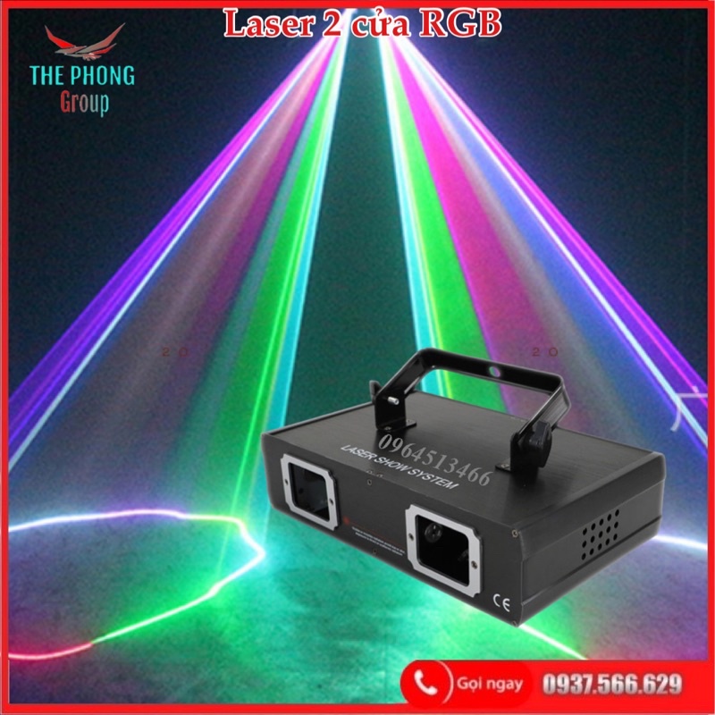 Đèn Laser 2 Cửa Quét Tia 7 Màu Cực Ảo Màu Dùng Cho Phòng Karaoke Phòng Bay Sân Khấu