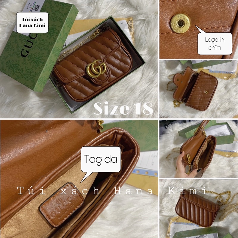 Túi đeo chéo nữ G Marmont matelassé size mini 18 Full hộp