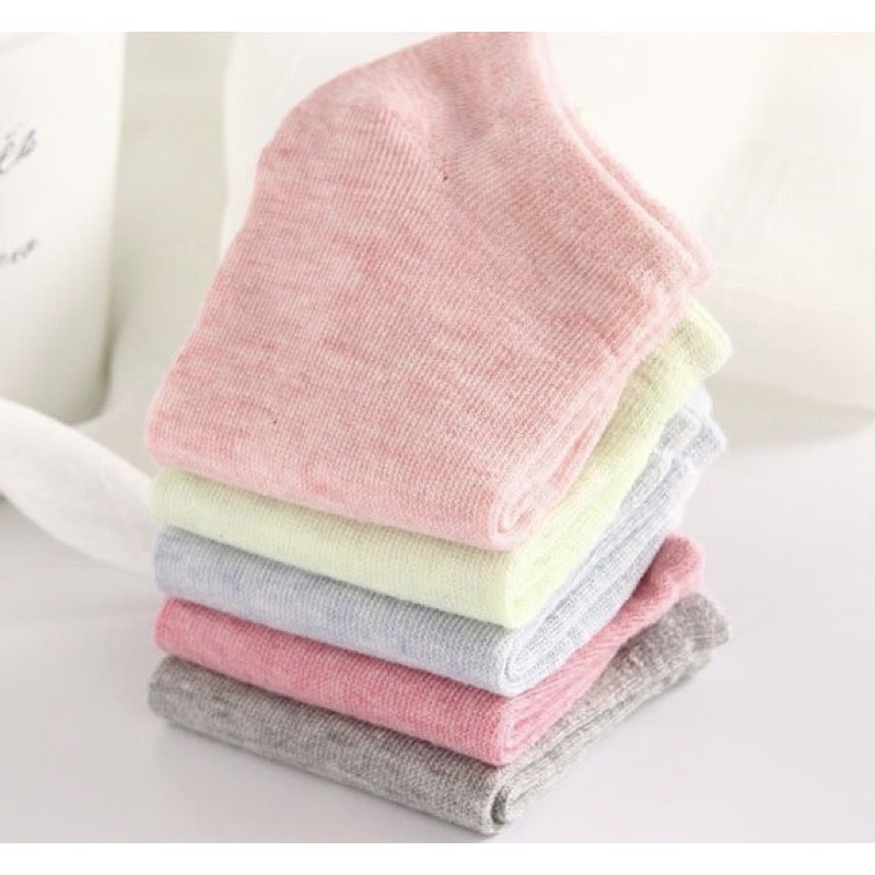 Tất Vớ Cổ Ngắn Chất Cotton Kháng Khuẩn Xuất Nhật Nhiều Màu
