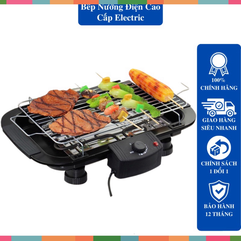 Bếp Nướng Điện Cao Cấp Electric Barbecue Grill HBK 2000W Không Khói, Tặng 1 Khăn Lau Cao Cấp - Bếp Nướng Đa Năng