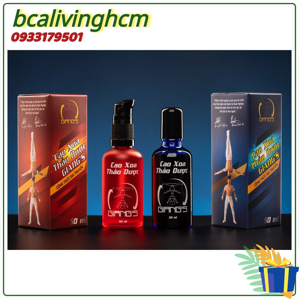 Bộ cao xoa bóp thẩm thấu nhanh và xoa cổ vai gáy GIANGS giảm đau nhức,tê buốt,đau lưng,đau chân,cải thiện đau xương khớp