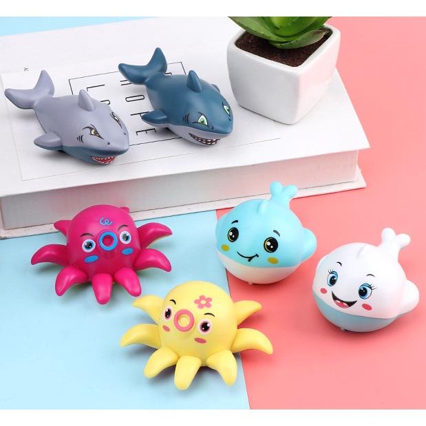 Đồ Chơi Xe Kéo Lưng / Xe Hơi Hình Cá Mập Trắng / Bạch Tuộc / Cá Voi Dễ Thương Cho Bé