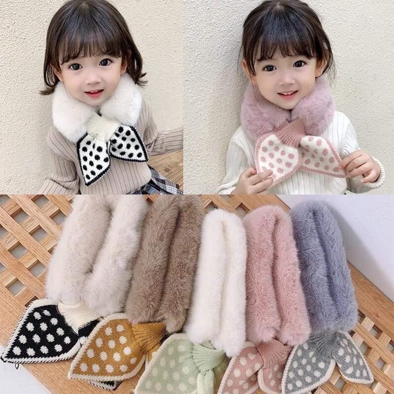Khăn Quàng Cổ Lông Buộc Nơ siêu xinh,dành cho mọi lứa tuổi