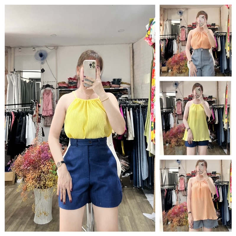Hình thật - Áo yếm chất xốp dập ⚡ FREESHIP ⚡ áo thiết kế nhiều màu nhiều size chất siêu mát