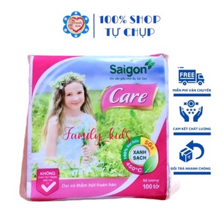 Khăn giấy vuông Saigon Care không mùi _ 100 tờ khổ 33cm x 33cm