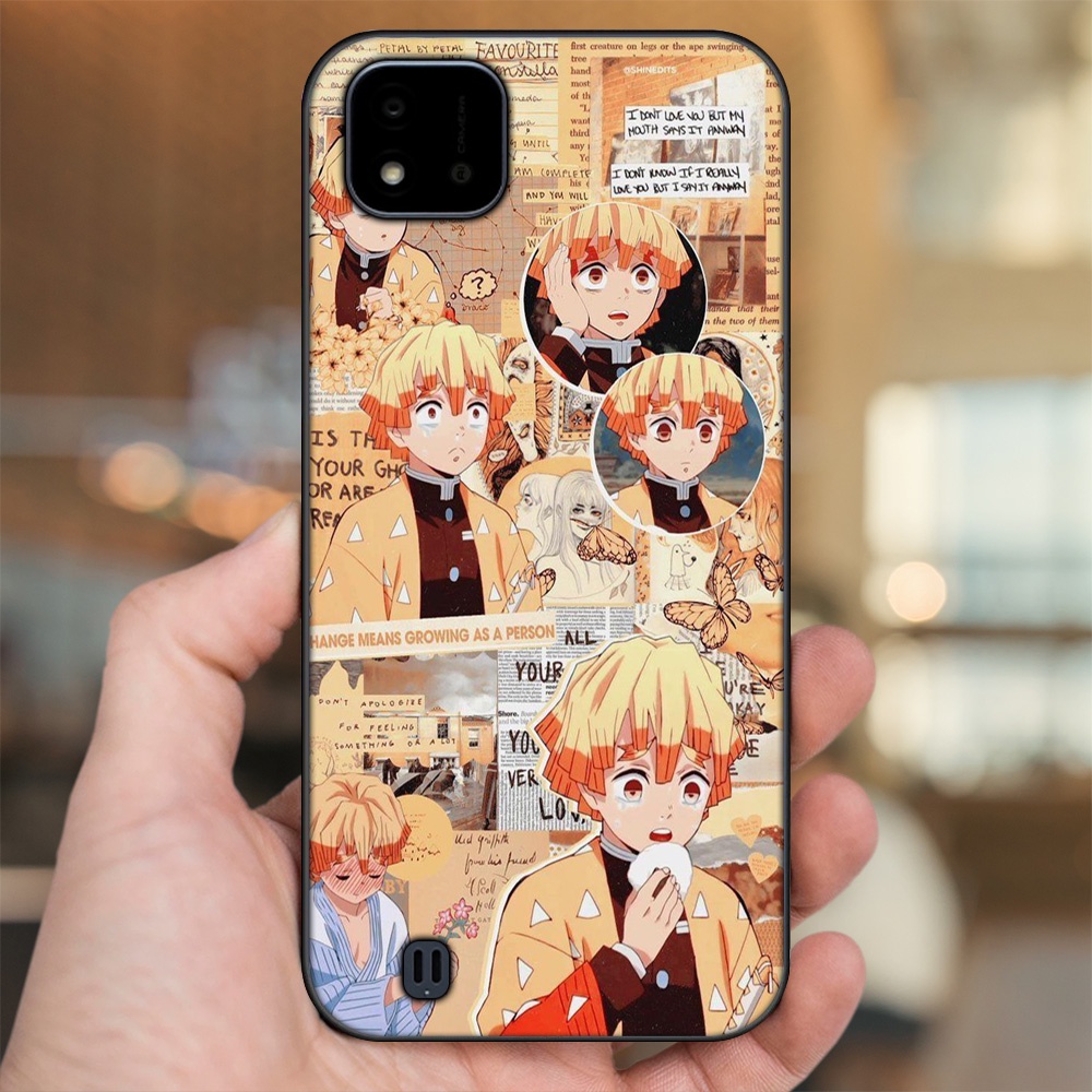 Ốp lưng Realme C11 2021, C20 viền đen in hình Zenitsu Kimetsu no Yaiba