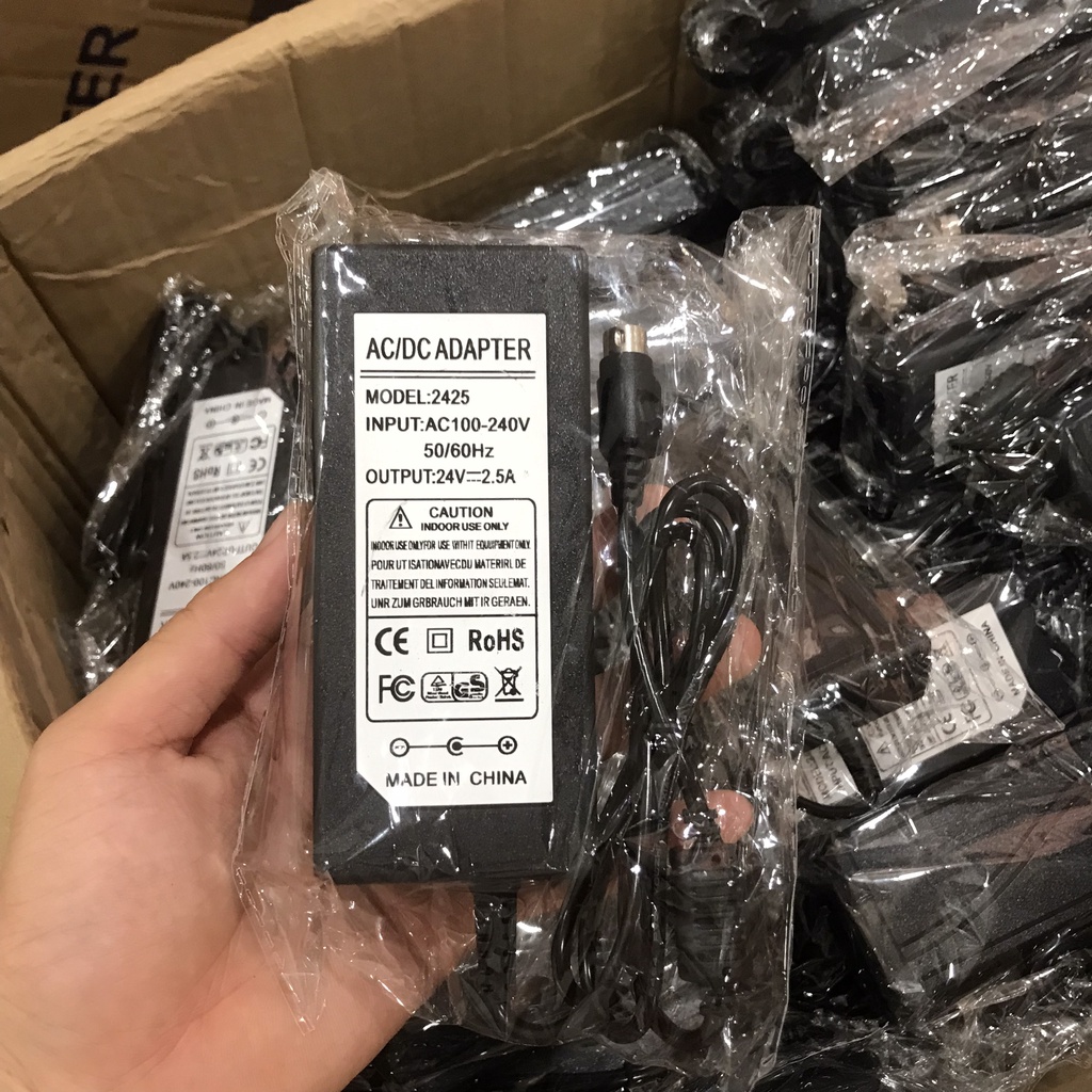 Adapter nguồn máy in Bill,máy in hóa đơn,máy in tem mã vạch, máy in đơn hàng 24V 2.5A 3pin sịn