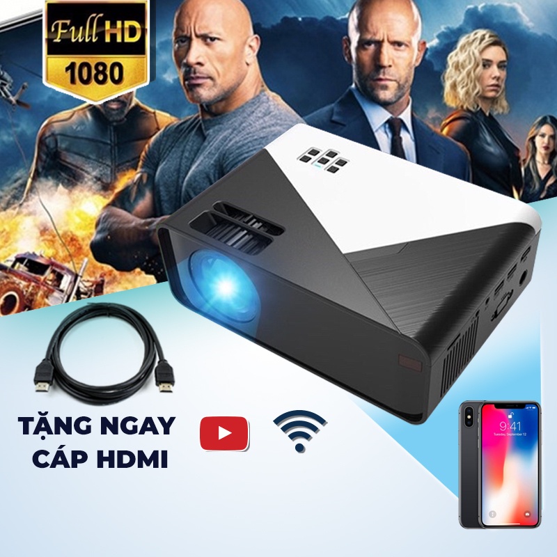 Máy chiếu mini Aluh Smart Android 2-16gb độ phân giải 1080p xem phim full HD sắc nét