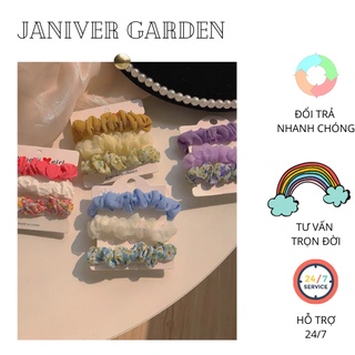 Set scrunchies xinh xắn trendy, Cột tóc vải scrunchies