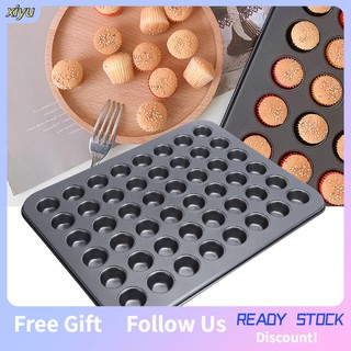 Xiyushop [HÀNH HÀNG CÓ SẴN] Khuôn Bánh Cupcake Tròn Không Dính 48 Ô Tiện Dụng