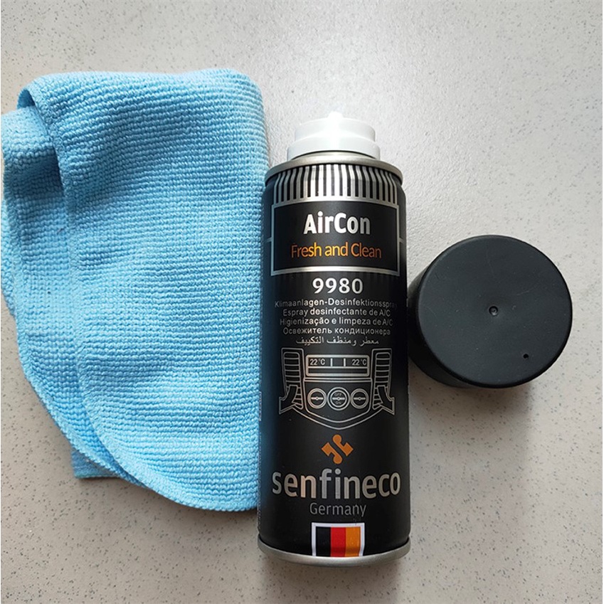 Xịt khử mùi điều hòa nội thất ô tô Senfineco 9980 AirCon Fresh And Clean nhập khẩu từ Đức
