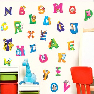 Alphabet Animal Wall Stickers Kids Early learning Educational Toys Xmas Gifts