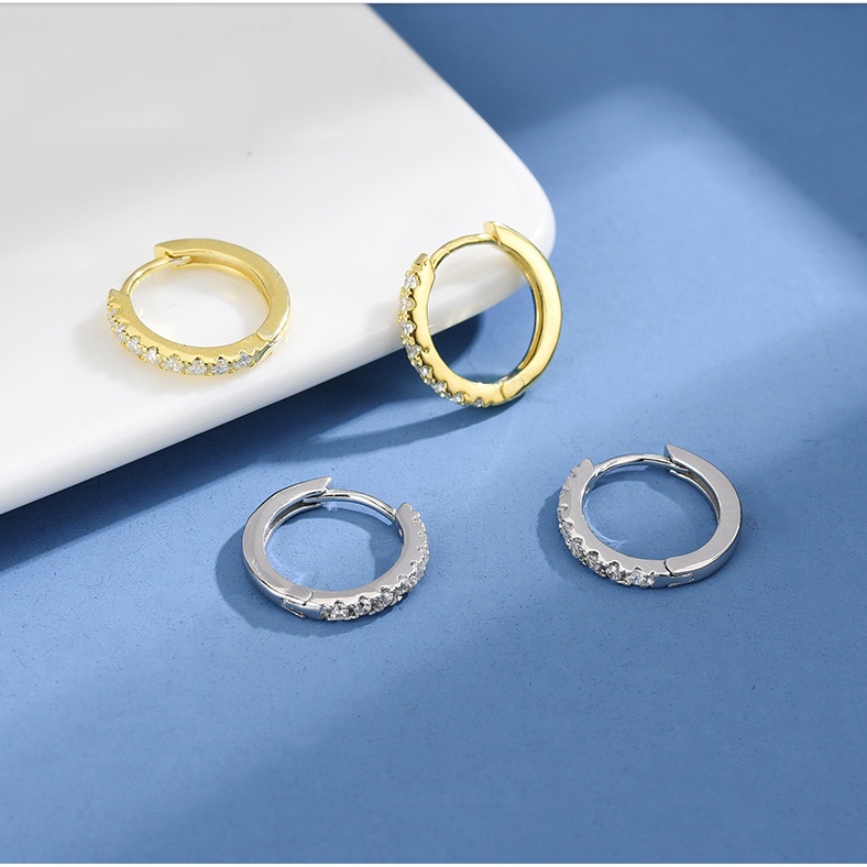Bông tai khoen tròn nhỏ xinh sáng lấp lánh - HT319