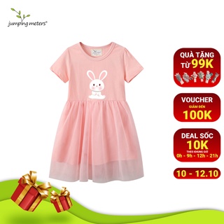 Váy bé gái ren xòe công chúa hình thỏ trắng VR4 Jumping Meters cao cấp
