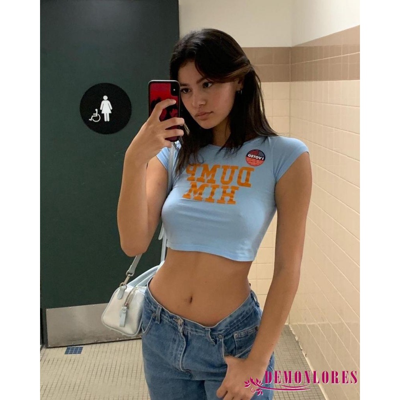 Áo Thun Tay Ngắn Cổ Tròn In Chữ Thời Trang Dành Cho Nữ