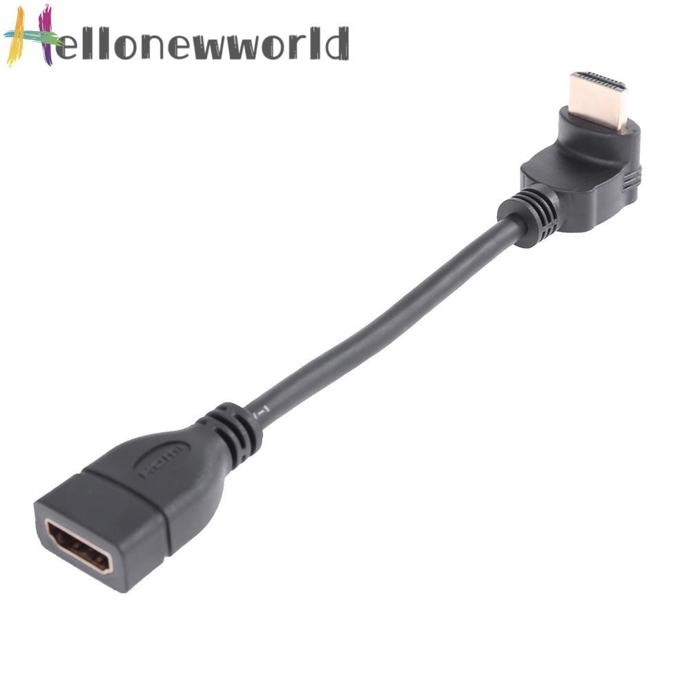 Hellonewworld 15cm 90 Degree Elbow HDMI-compatible Male Port to HDMI-compatible Female Port Extender Cable