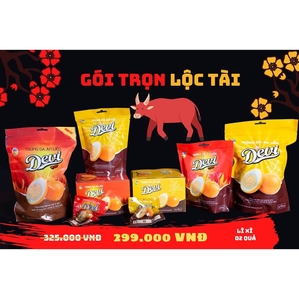 Trứng gà ăn liền Devi vị thường túi 05 quả