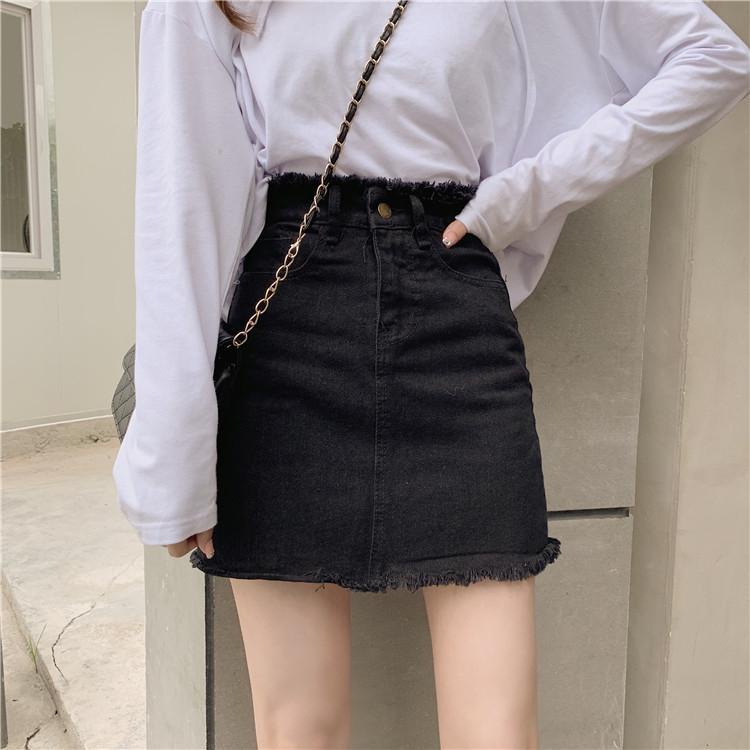 Chân Váy Jean Chữ A Lưng Cao Thời Trang Xuân Hè Phong Cách Hàn Quốc Mới