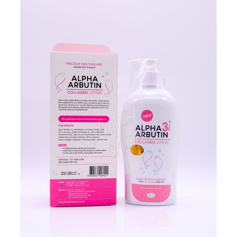 [Mã SKAMPUSHA8 giảm 8% đơn 300K] 01 Chai Sữa dưỡng thể trắng da Collagen Alpha Arbutin 500ml Thái Lan