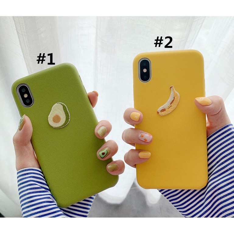 Cartoon Fashion Avocado Apple Case Cover For IPhone XR XSmax X 6 6s 7 8 6plus 8plus PU Imitation Leather Soft Case