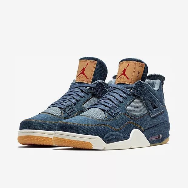 【With shoe box】Giày Nike Air Jordan 4 Retro Levi's Xanh Dương uy tín