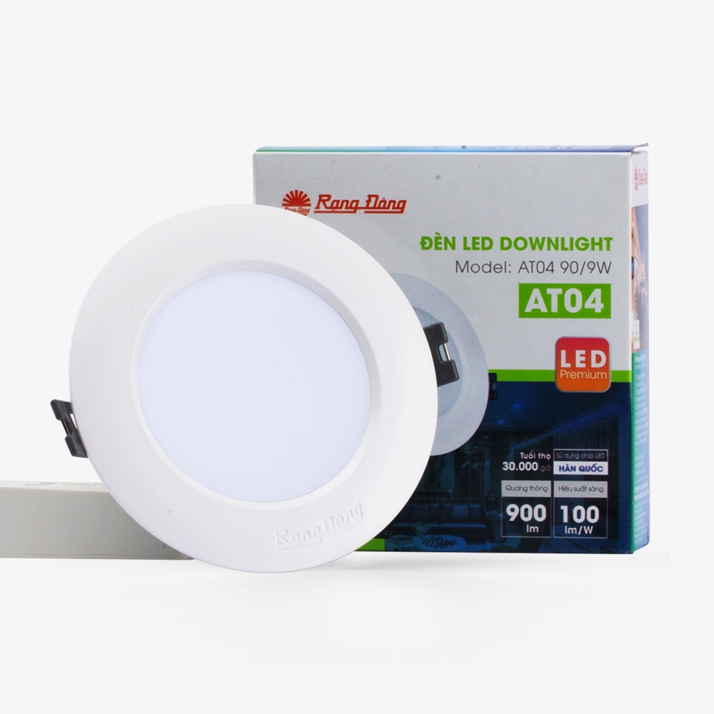 Đèn LED âm trần, đèn downlight 5W, 7W, 9W Rạng Đông lỗ khoét trần 90mm - AT04 90/5W, AT04 90/7W, AT04 90/9W