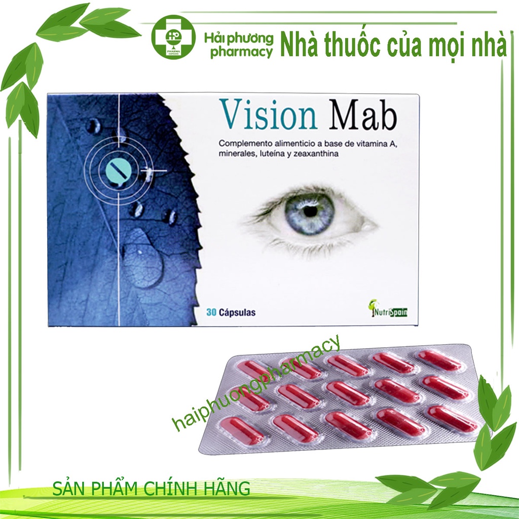 VISION MAB - Viên uống bổ mắt tăng cường thị lực giảm cận thị , viễn thị , thoái hóa điểm vàng