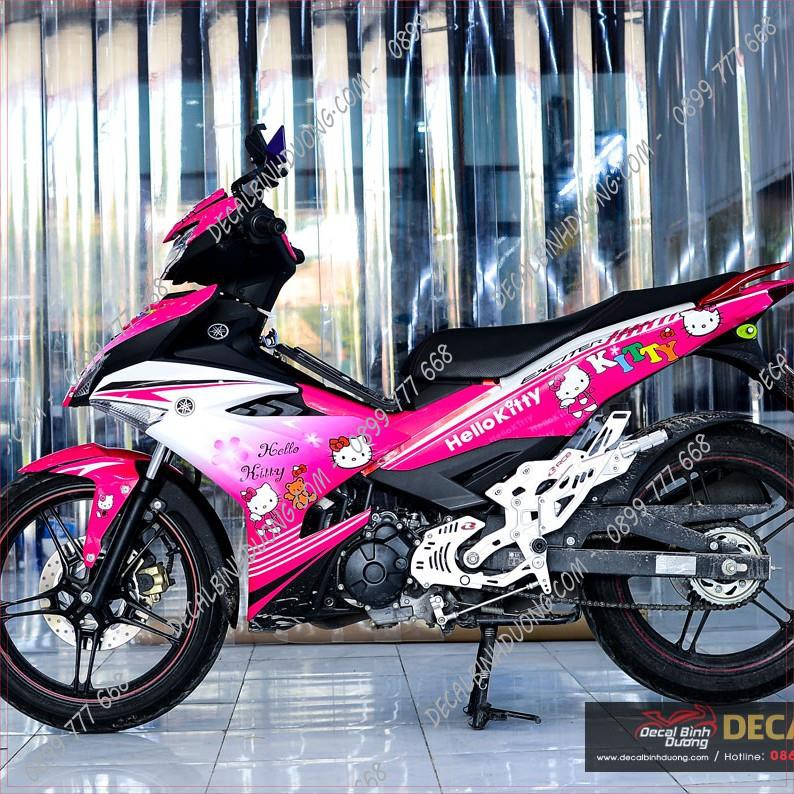 Tem Trùm Xe Máy Hello Kitty Hồng Trắng Siêu Dễ Thương